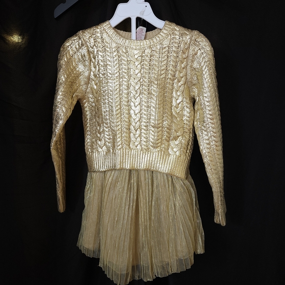Rachel Zoe Other - Girls Gold Long Sleeve Knit Top & Skirt Set